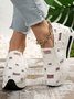 Mesh Ripped Denim Raw Hem Slip On Muffin Sneakers
