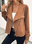 Shawl Collar Loose Casual Suede Jacket