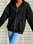 Casual Plain H-Line Loose Long Sleeve Hoodie With Pockets