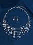 Boho Turquoise Beads Layered Necklace Earrings Set