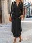 Casual Plain Ruched Notched Dress