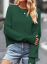 Loose Casual Crew Neck Acrylic Sweater