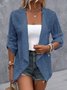 Womens Loose Casual Others Plain Kimono