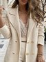 Plain Long Sleeve Buckle Lapel Collar Casual Blazer