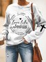 Casual Text Letters Crew Neck Sweatshirt