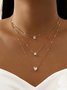 Multi Layer Pentagram Love Water Drop Pendant Necklace