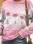 Casual Abstract Crew Neck Sweatshirt