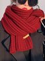 Women Minimalist Twist Knitted Warmth Plain Scarf