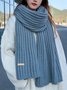 Women Minimalist Twist Knitted Warmth Plain Scarf