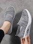 Breathable Air Cushion Platform Slip On Flyknit Sneakers