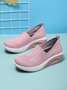 Breathable Air Cushion Platform Slip On Flyknit Sneakers