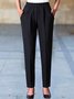 Casual Loose Plain Elastic Band H-Line Straight Pants With Pockets