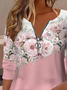 Plus Size Casual Zipper T-Shirt