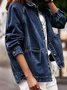 Denim Plain Casual Denim Coat