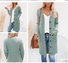 Yarn/Wool Crew Neck Casual Plain Loose H-Line Winter Cardigan With Pockets
