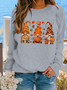 Casual Loose Crew Neck Halloween Sweatshirt
