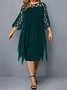 Mesh Regular Fit Plain Casual Dress