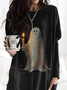 Loose Halloween Crew Neck Casual Dress