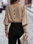 Loose Crew Neck Casual Plain T-Shirt