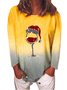 Christmas Ombre Casual Crew Neck T-Shirt