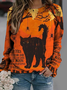 Halloween Crew Neck Casual Sweatshirt