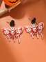 Halloween Spider Web Butterfly Dangle Earrings