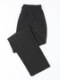 Casual Loose Plain Elastic Band H-Line Straight Pants With Pockets