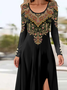 Ethnic Casual Jersey Buckle Dress