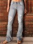 Washing Process Regular Fit Plain Casual Jeans