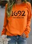 Crew Neck Casual Halloween Sweatshirt