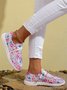 Women Floral Print Casual Lace-Up Boat Shoes