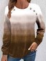 Casual Buttoned Random Print Hoodie