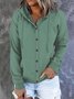 Casual Loose Plain Hoodie Hoodie