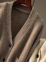 Yarn/Wool Yarn Casual Loose Plain Cardigan