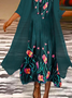 Casual Crew Neck Floral Two-Piece Set