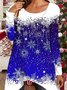 Loose Casual Christmas Jersey T-Shirt