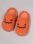 Halloween Pumpkin Ghostface Warmth Fluffy Toe-covered Slippers