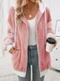 Fluff/Granular Fleece Fabric Casual Loose Teddy Jacket