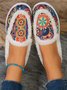 Ethnic Printed Warmth Faux Fur Slip On Shoes