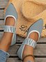 Casual High-Elastic Mesh Fabric Color Block Mary Jane Shoes