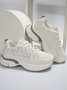 Women Mesh Fabric Paneled Lace-Up Chunky Trainers