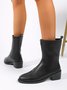 Women Minimalist Front Zipper Low Heel Fashion Boots