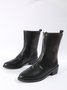 Women Minimalist Front Zipper Low Heel Fashion Boots