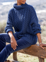 Plain Casual Buttoned Sweater