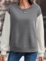 Color Block Casual Loose Sweatshirt