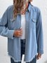 Casual Plaid Loose Shirt Collar Denim Jacket