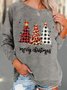 Crew Neck Casual Knitted Christmas Sweatshirt