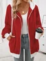 Fluff/Granular Fleece Fabric Casual Loose Teddy Jacket