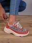 Women's Casual Color Block Paneled Shockproof Chunky Sneakers