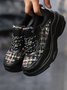 Women's Casual Color Block Paneled Shockproof Chunky Sneakers